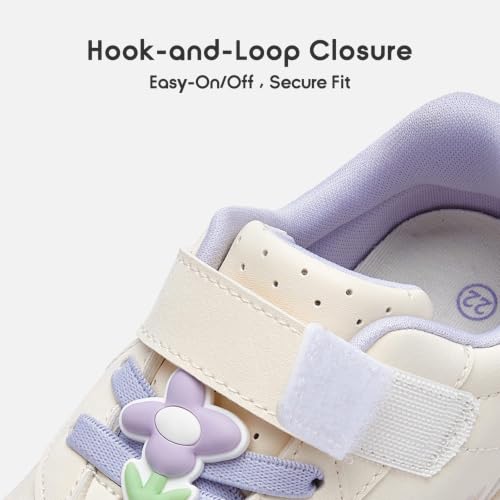 Image of Balabala Girls Boys Toddler Sneakers Wide Toe Box Walking Shoes | Unisex Kids Sneakers with hook-and-loop straps, non-slip soles, soft heel cushion, and flexible support for play