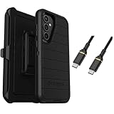 OtterBox Galaxy S23 FE (Only) Bundle: - Defender Series Case - Black - Holster Clip Included - Microbial Defense Protection - USB-C to USB-C Cable - Non-Retail Packaging