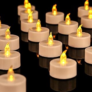 OSHINE 36Pack Battery Tea Lights- Realistic and Bright Flickering Battery Operated Flameless LED Tea Light Battery Powered 200+Hours(Warm Yellow)