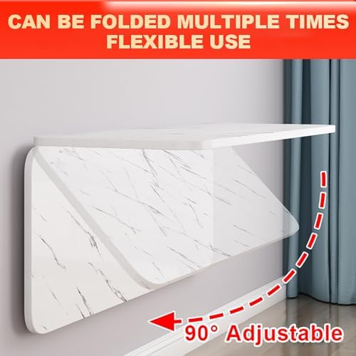 Wall Mounted Folding Table - Space-Saving Fold Down Laundry & Kitchen Countertop Easy to Assemble Perfect for Offices Studies and Restaurants.