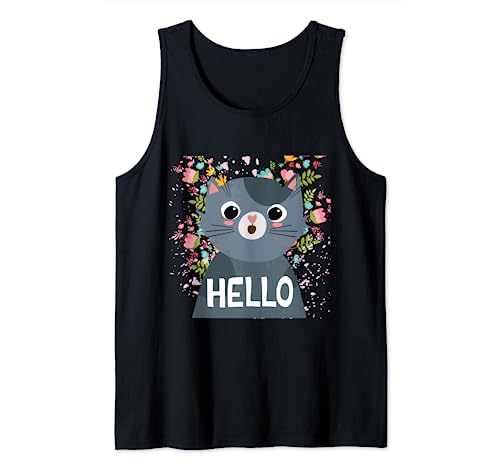 Cute Pet Lover - Cat Graphics - Camiseta Hello Camiseta sin Mangas
