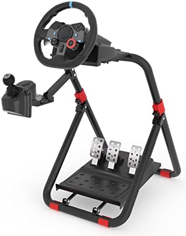 DIWANGUS Steering Wheel Stand, Foldable Racing Wheel Stand with Adjustable Height/Angle, Gaming Wheel Stand Compatible with Logitech G29/G923/G920, Thrustmaster T300/T248/T248X/T80 PS5 PS4 XBOX