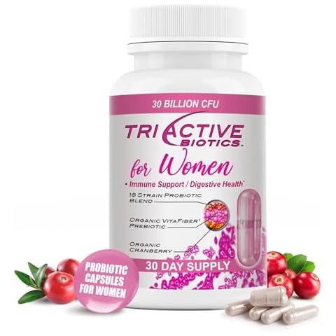 Essential Source Triactive Biotics for Women - Probiotics for Women with 18 Strains, Organic VitaFiber Prebiotic & Cranberry to Digestive Support, Immune Defense, Urinary, Vaginal Health - 30 Capsules Cover