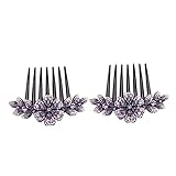 KAILIKETIY 2個のラインストーン花飾りヘアコーム 結婚式 パーティー用ヘアアクセサリー ドレスアップや夜会巻きに 華やかな美容とおしゃれを