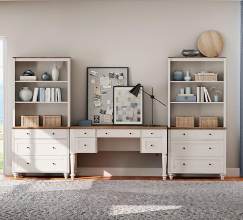 WAMPAT Home Office Furniture Set, 56' Executive Desk with Charging Station, 72' Tall Bookcase with...
