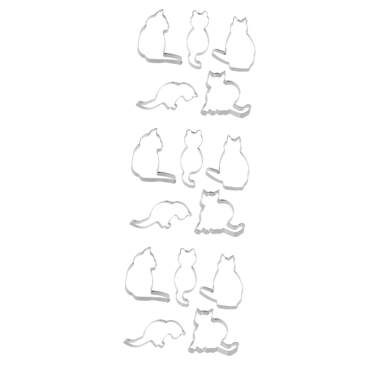 LIFKOME 3 Juegos De Cortadores De Galletas Con Forma De Gato Moldes De Acero Inoxidable Para Hornear Resistentes Y Fáciles De Guardar 5 Piezas X 3