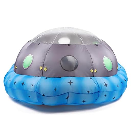 EkoForts Inflatable Kids Fort Tent – Colorful Spaceship Design with Transparent Roof & Windows – Quick and Easy Setup – Blowup Air Tent for Kids 3+