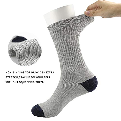 Themedesigner Non-Binding Top Extra Wide Diabetic Socks Full Cushion Thick Warm Socks Grey #TOP1