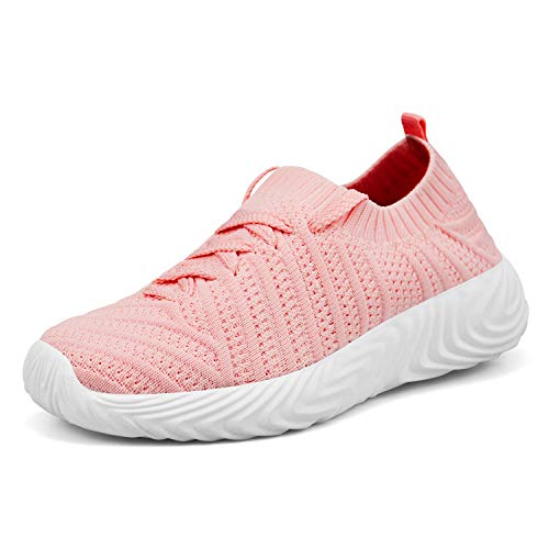 domirica Girls Slip-On Sneakers Ultra Lightweight Hiking Shoes Breathable Non-Slip Running Tennis Athletic Shoes Pink 7 Big Kid - Thumbnail 7