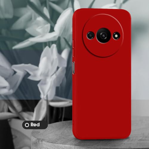 Image of Back Cover for Mi Redmi A3 4G / Poco C61 4G | Full Camera Protection | Premium Liquid Silicon Case | Flexible Bumper Case for Mi Redmi A3 4G / Poco C61 4G (Red)