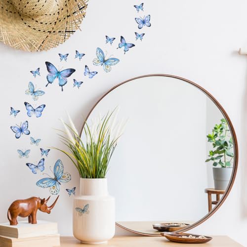 Vinilos Decorativos Mariposa Azul Luminoso para Hogar miniatura 3