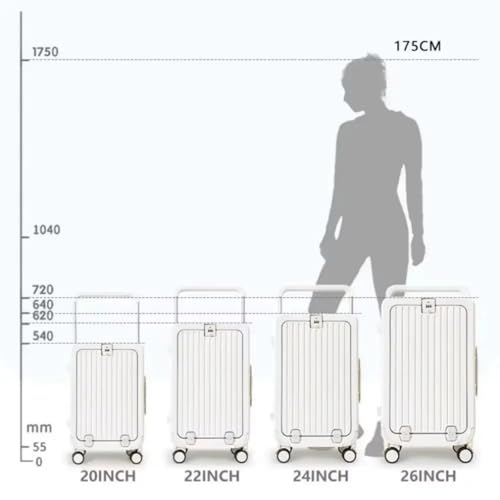 Front Opening Suitcase Aluminum Alloy Widen Trolley Rolling Luggage High-capacity Travel Case with Wheel and USB Charging Plug-26-gray3