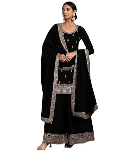 Image of Libas Printed Silk Blend Straight Kurta With Trouser and Dupatta