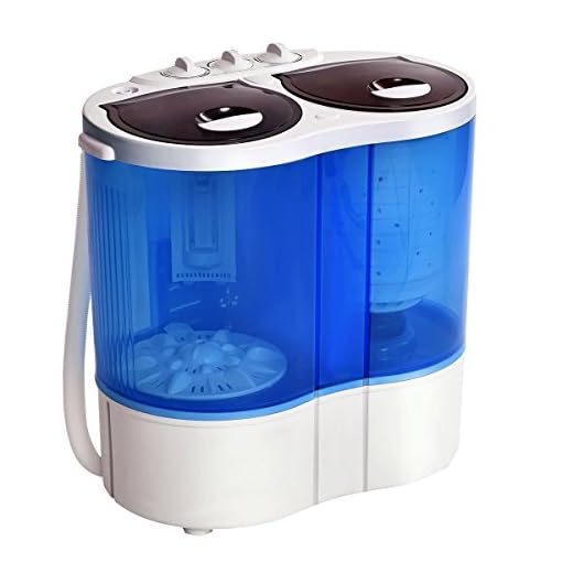 Giantex 16lbs Portable Mini Washing Machine Gravity Drain Compact Twin Tub Washer Spinner, Ideal for Dorms, Apartments, RVs, Camping
