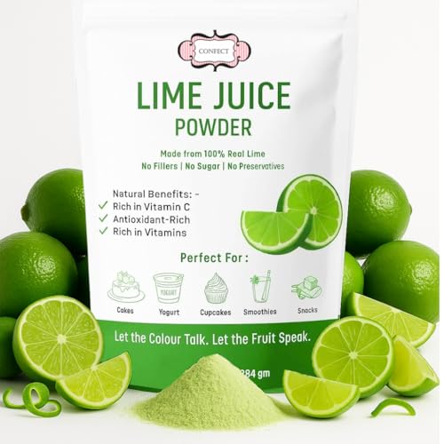Image of Confect Lime Powder | Pure & Natural Fruit Powder for Smoothies, Baking, Beverages, Juices, Tea & DIY Recipes | Vegan, Gluten-Free, No Added Sugar - 200 Gms