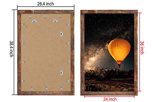 Qeqrug 24X36 Poster Frame Rustic Wood Big Photo Or Movie Poster Frames For Wall Decor With Polished Plexiglass,Brown,2 Pack #TOP2