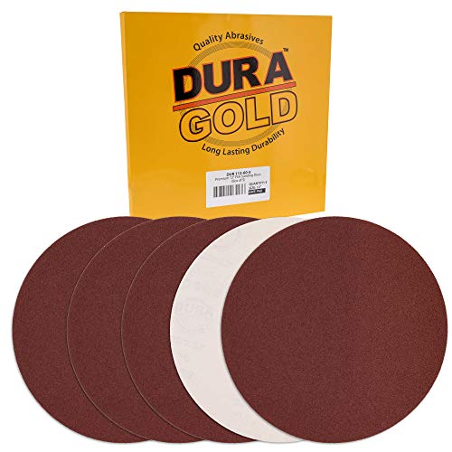 Image of Dura-Gold Premium 12 inch Sanding Discs - 60 Grit (Box of 5) - Sandpaper Discs with PSA Self Adhesive Stickyback, Fast Cutting Aluminum Oxide Abrasive - Drywall, Floor, Woodworking, Automotive, Sander