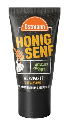 Ostmann Gewürze- Honig Senf Würzpaste | BBQ-Würzpaste zum Marinieren von Fleisch und Gemüse | Ideal für selbstgemachte Salatdressings | Aus natürlichen Zutaten | 55 g in der Tube