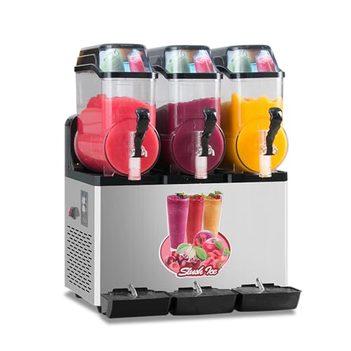 Comparison: Best Ice Machine For Cocktail Bar 6 Slushie Machine Commercial Margarita Frozen Drink Smoothie Maker Drink Cocktail Machines with 3 Tanks(12Gal 15Lx3),One Click Cleaning, for Bar Party Café Snack Bar Ice Juice Shops, 1200W/110V