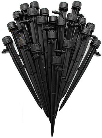 Adjustable Irrigation Drippers,Adjustable 360 Degree Water Flow Drip Irrigation System Drip Emitters for 4/7mm Tube PE Pipe for Flower beds, Vegetable Gardens, Herbs Gardens 50PCS