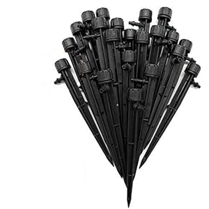 Adjustable Irrigation Drippers,Adjustable 360 Degree Water Flow Drip Irrigation System Drip Emitters for 4/7mm Tube PE Pipe for Flower beds, Vegetable Gardens, Herbs Gardens 50PCS