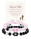Seyaa Bracelets Papa Fille 2PCS, Cadeau Père Fille, Idee Cadeau Papa Ado pour Anniversaire Noël Fête des Pères