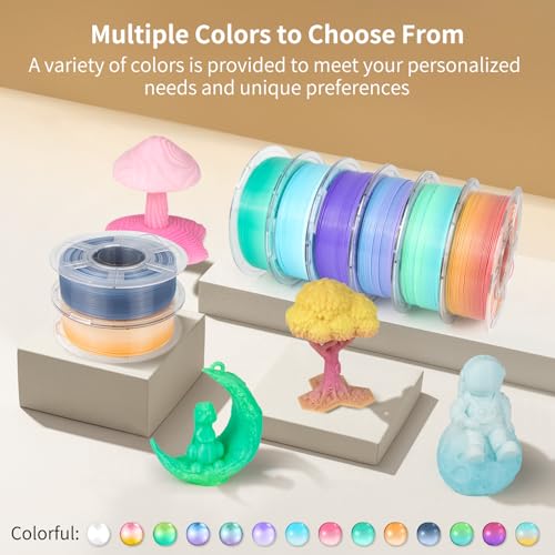 Image of IEMAI Translucent PETG Filament 1.75mm 1kg, Glossy Clean Finish 3D Printer Filament Up to 600mm /s Rapid Printing for Lampshades Artwork & Home Decor