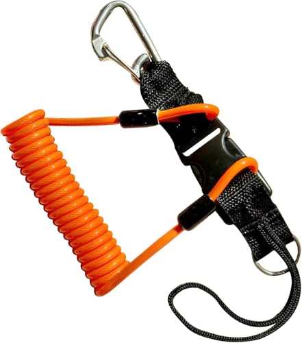 Longe de plongée extensible orange à boucle rapide pour caméra sportive