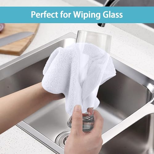 image for HOMEXCEL White Microfiber Cleaning Cloth, 100 Pack Cleaning Towels for