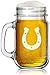 16oz Mason Jar Glass Mug with Handle Horseshoe