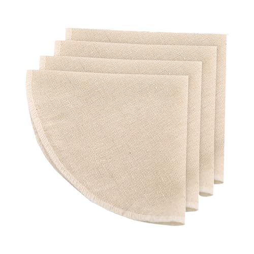 vaolmlop 4 Piezas Telas Filtrantes Reutilizable,Diámetro 45 cm, circular,Colador de Tela Ultrafina Lavable,Algodón Cheese Cloth,Filtro de Algodón para Colar Leche, Batidos de Frutas