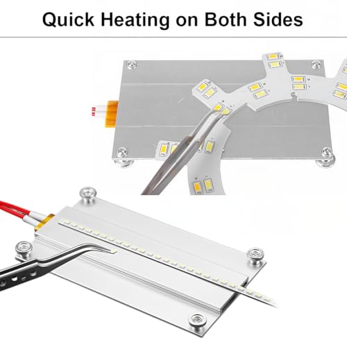 Image of Serplex EU Plug LED Soldering & Desoldering Hot Plate 12.1x7cm Rework Aluminum Heating Board, Plug-and-Play LED SMD Soldering Plate LED Repair Tool