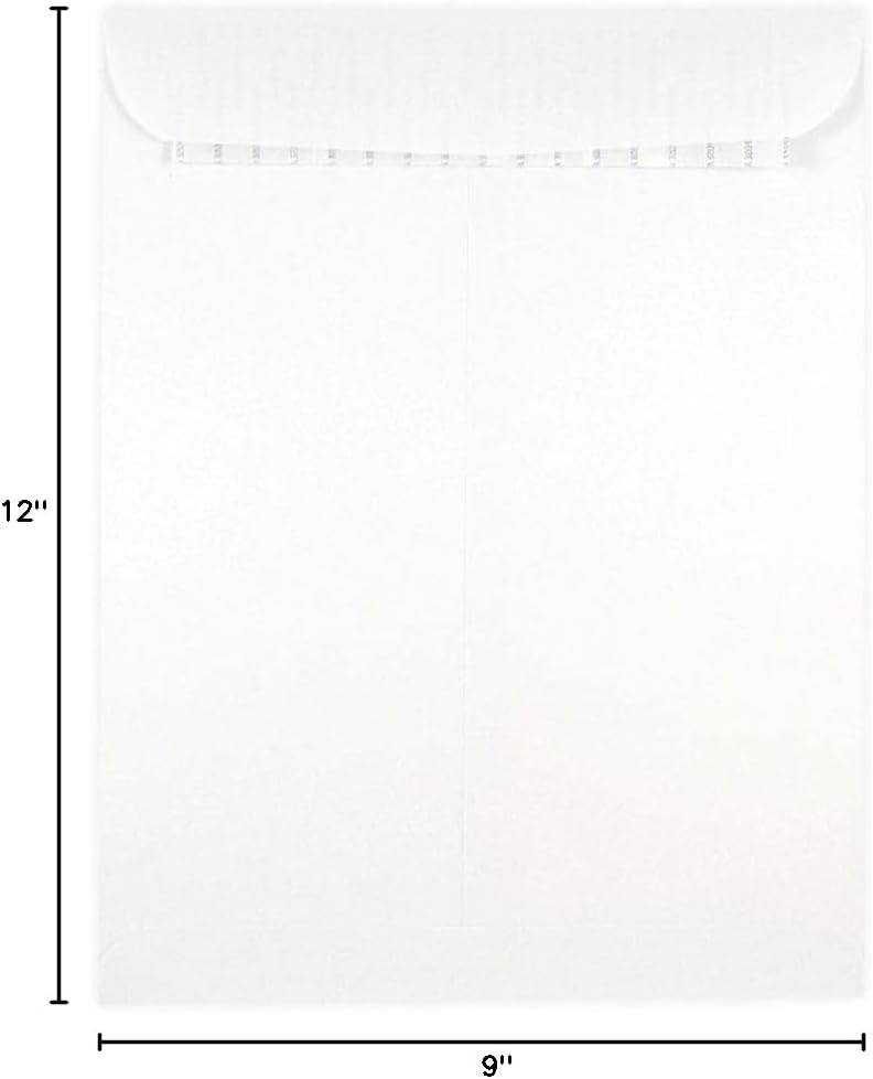 JAM PAPER 9 x 12 Open End Catalog Commercial Envelopes with Peel and Seal Closure - White - 50/Pack