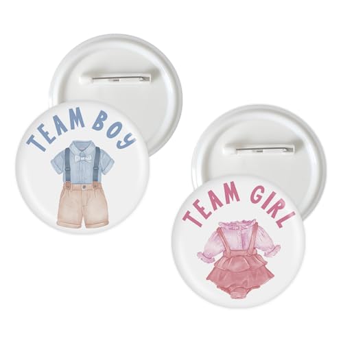 10 pines de botón de revelación de género para ropa de bebé, chico de equipo, chico de equipo, chica, ropa de bebé, color rosa o azul, broche de manchas para decoración de fiesta de baby shower