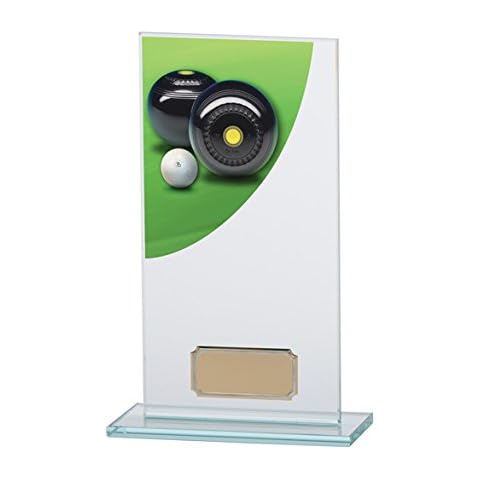 Lawn Bowls Colour Curve Glass Trophy,Award,180mm,Free Engraving (CR4754C) TRD Cover