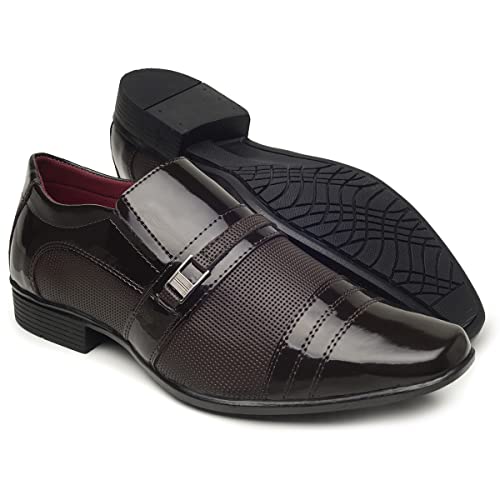 Sapato Social Masculino Confortável Dia a Dia Direto da Fábrica Cor:Preto;Tamanho:38;