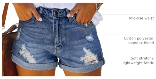 Image of MODARANI Denim Shorts for Women Distressed Jean Shorts Ripped Summer Hot Short