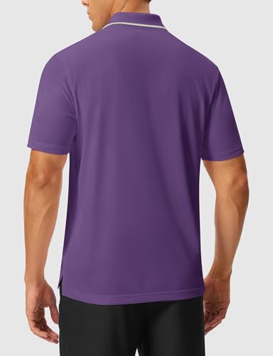 Image of Rdruko Men's Polo Shirts Short Sleeve Quick Dry Outdoor Golf Sports Shirts with Pocket