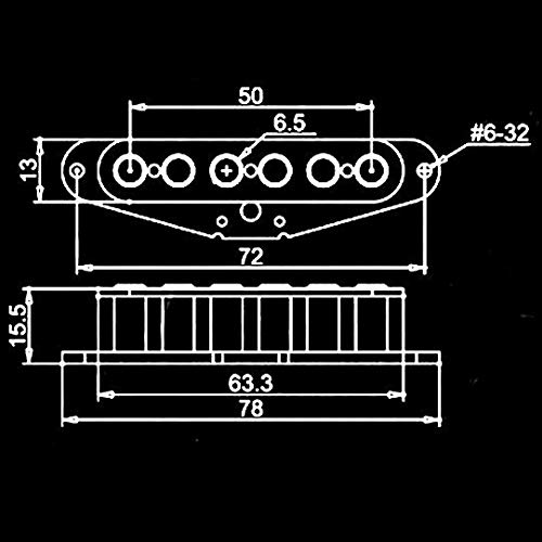 Artecsound Alnico V Big Pole Pieces Open Top Neck Pickup For Tele Electric Guitar #TOP4
