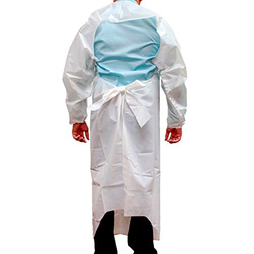 Safe Handler Peva Apron, Polyethylene Vinyl Acetate | Open Back For Easy Removal, Waterproof And Disposable, White, Blsh-Ms-Peva-Ap1W #TOP2