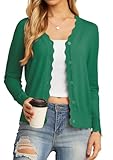 GRECERELLE Cardigan Sweaters for Women Lightweight Long Sleeve Shrug Sweater for Women Dressy(Dark Green, Large)