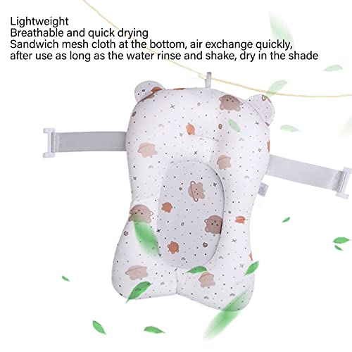Image of Baby Bath Seat, Bath Seats for Babies Sitting up, Baby Bath Mat Prevent Slip Soft Quick Dry Lightweight Sitting and Lying Down Infant Bath Cushion for Newborn Infant (White)