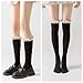 4 Pack Women Cotton Knit Boot Socks Knee High Socks Stockings with Lace Trim, Free size, Beige Black Coffee Green