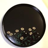 お盆 山田平安堂(漆塗装 天然木) 直径30cm、高さ2.2cm程度