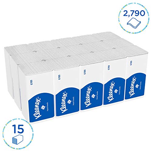 Kleenex Papierhandtücher mit Interfold V-Falz 6789, 2-lagige Papiertücher, 15 Packungen x 186 Handtücher (insg. 2.790 Falthandtücher) – Bild 3