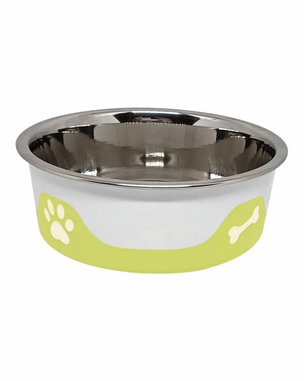 The Buffalo Co. ThermaCool Dog Bowl, Stainless Steel, Food & Water Container, 4-Layer Thermal Insulation, All Breeds, Multiple colours, 240ml-1.8L Sizes (Olive Green, Large-890ML)