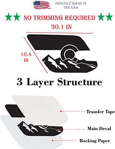 Fit For Toyota 4Runner 2010-2023 | Precut Colorado Mountain Scene Flag Window Decals | Rear Quarter Window Both Side | Proudly Made In The Us | Matte Black (Colorado Mountain Scene) #TOP2