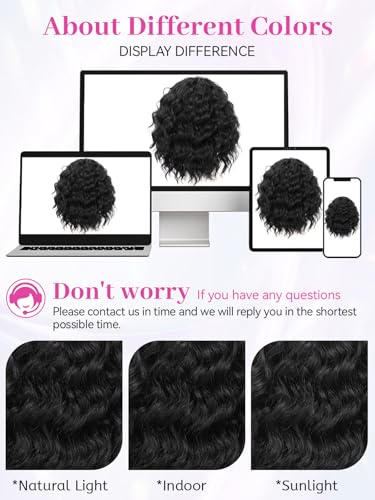 Isaic Ponytail Extension 8 Inch Short Wavy Curly Ponytails Drawstring Ponytail For Black Women Jet Black Pony Tails Hair Extensions Synthetic Hairpiece For Daily Use thumb #5
