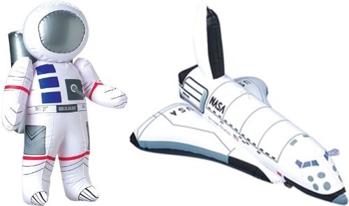 Inflatable 23 Astronaut and 17 Space Shuttle - 2 Pc Set - Space Party Toys and Decorations by happy deals