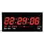 Starlet24 LED Wall Clock with Date and Temperature Display, Large LED Display, 45 x 22 cm (JH4622), Red